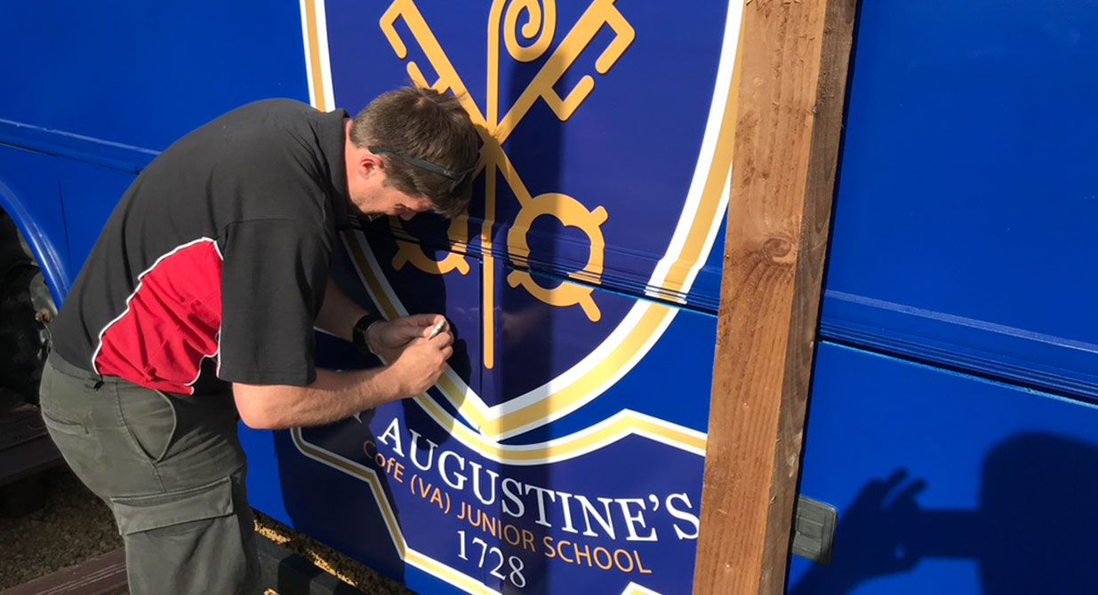 Large vinyl banner logo for St Augustine's School